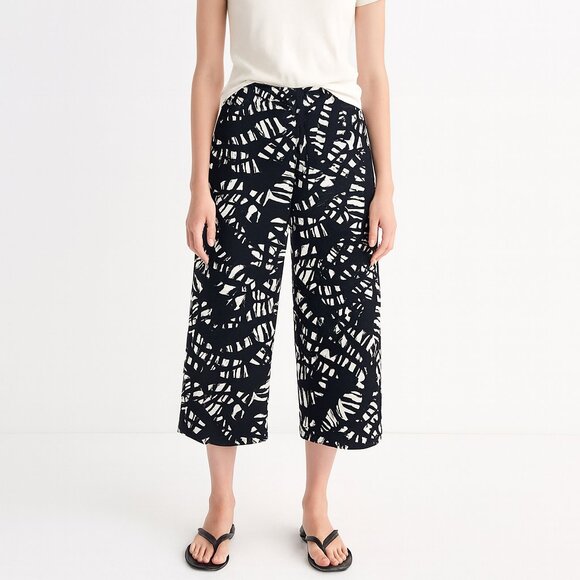 Nine West Women's Stretch Crop Wide Leg Palazzo Dress Pants Size XXL Geometric - Picture 1 of 10